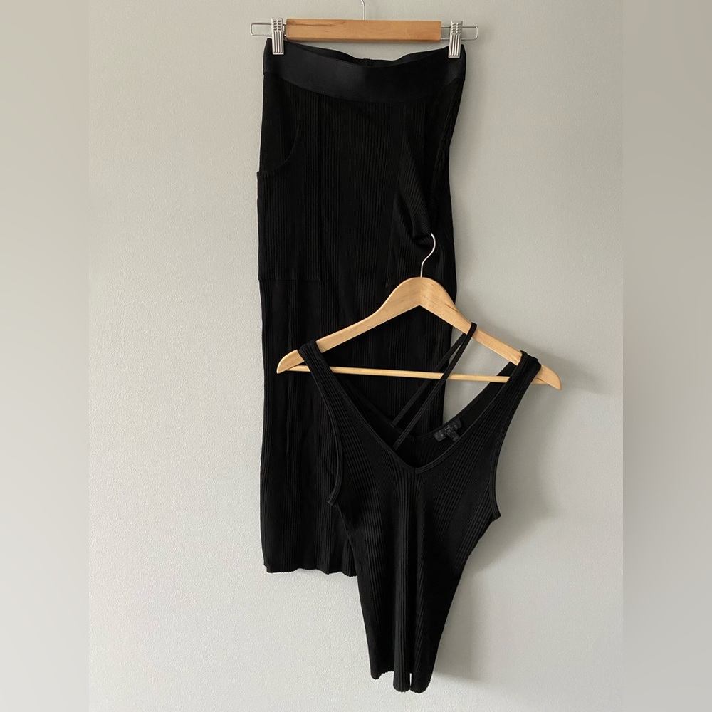 The Range NYC ribbed tank & skirt. Selling as a set.